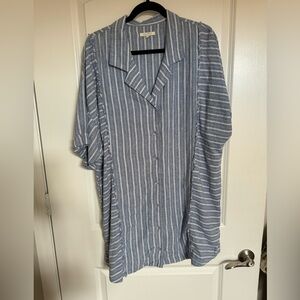 Z Supply Blue and White Striped Midi Dress